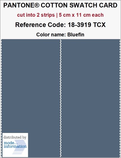 cnttonページ PANTONE COTTON SWATCH CARD 18-3919 TCX Bluefin (cut into 2 strips |…