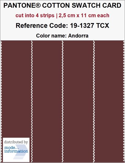 PANTONE COTTON SWATCH CARD 19-1327 TCX Andorra (cut into 4 strips |…