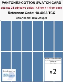 PANTONE COTTON SWATCH CARD 18-4033 TCX Blue Jasper (cut into 24 adhe…