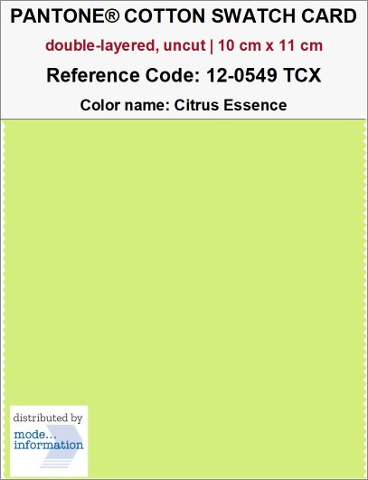PANTONE® COTTON SWATCH CARD 12-0549 TCX Citrus Essence (double-layer…
